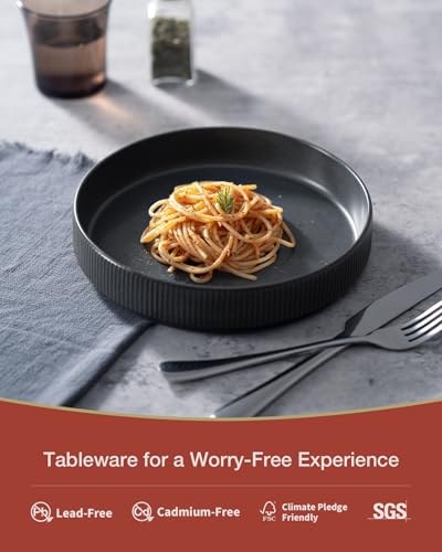 Star 8.25" Pasta Bowls Set of 8 (Dark Charcoal - Full Glaze Matte / 8 Pcs)