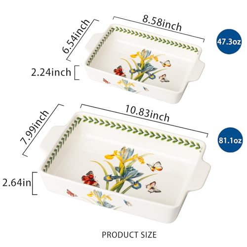 ONCCI In Glaze Ceramic Baking Dish Set of 2 (Iris)