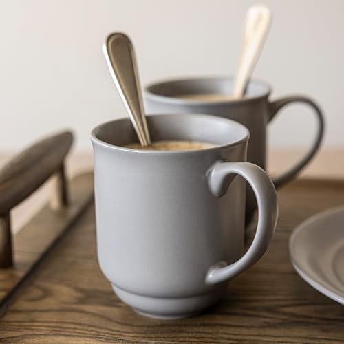 over&back Rim Stoneware Coffee Mugs (Gray / Mugs | 4 Pieces)