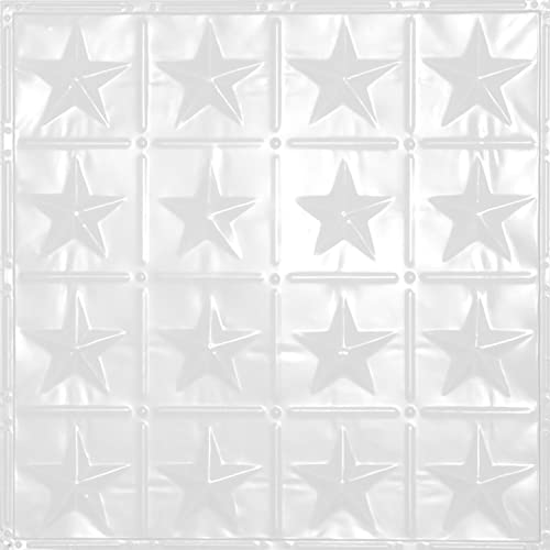 Tin Backsplash [5 (Pattern #36 Americana Star / Bright White Satin)