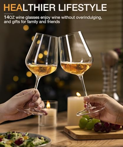 White Wine Glasses Set of 4 (Set of 4-14oz)