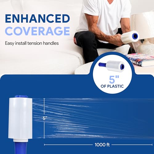 5'' Stretch Wrap with Rotating Handle for Moving