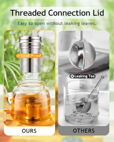 2 Pack Tea Infuser with Scoop for Loose Leaf Tea Steeper (Small×2)