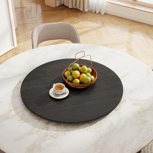31.5" Sintered Stone Lazy Susan for Table Top (Black Wood / 80CM)