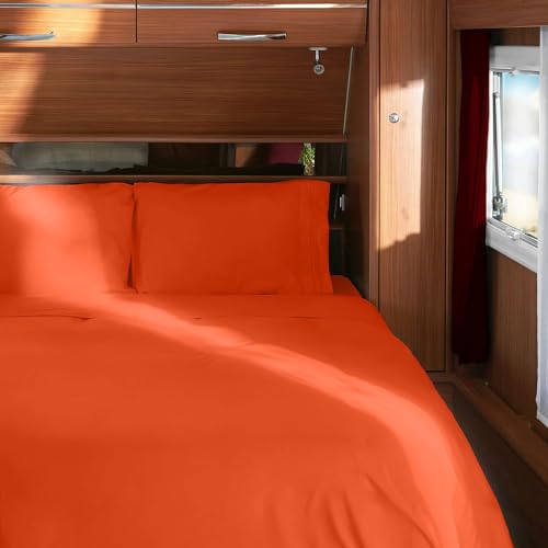 Iconic 4-PC, Ultra Soft Sheet Set (RV/Short Queen, Poppy Orange) (1667 Poppy Orange / RV / Short Queen)