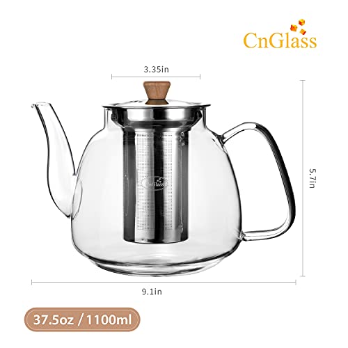 Glass Teapot with Infuser (37.5oz(1100ml))