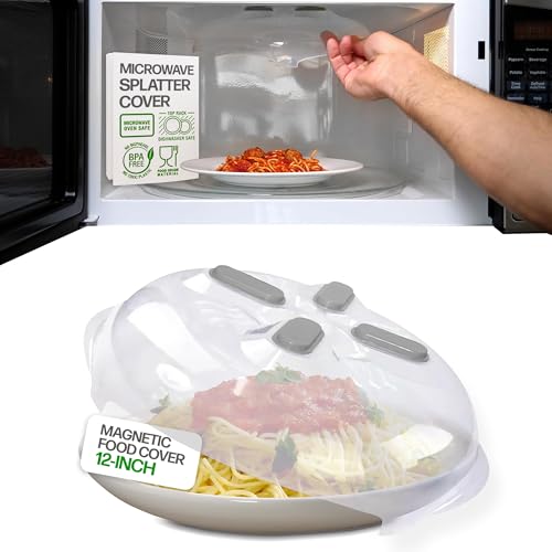 Magnetic Microwave Splatter Cover for Food (Gray)