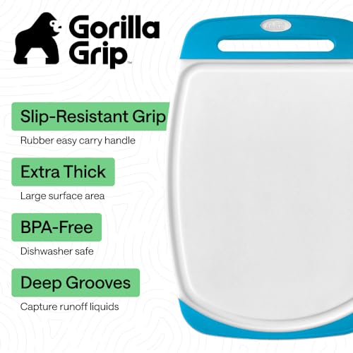 BPA Free Reversible Cutting Board (Gray/Black/Aqua / Large (Pack of 3))
