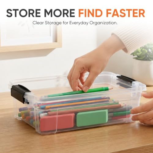 1.27 Quart Clear Plastic Storage Containers with Lids (1.27 Quart)