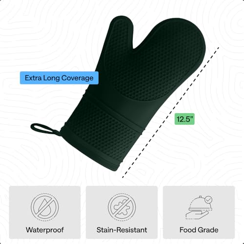 Silicone Oven Mitts (Hunter Green / 12.5" Oven Mitts)