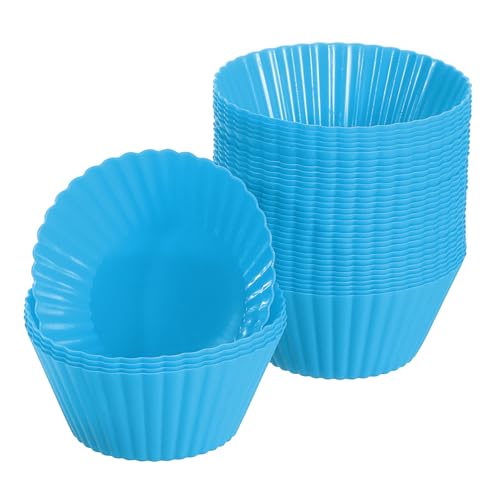 36Pcs Silicone Cupcake Liners (Blue / 2")