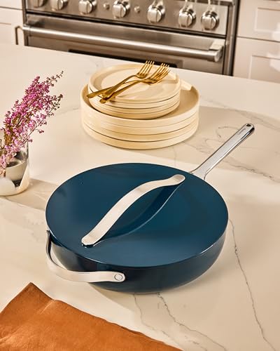 Non Stick Ceramic Sauté Pan with Lid (Marigold)