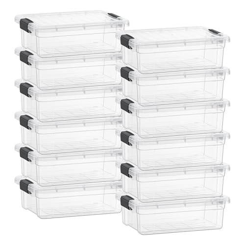 Clear Plastic Storage Bins with Lid (4.5 Quarts)
