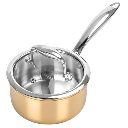 Sauce Pan with Glass Lid (1 QT / Rose Gold)