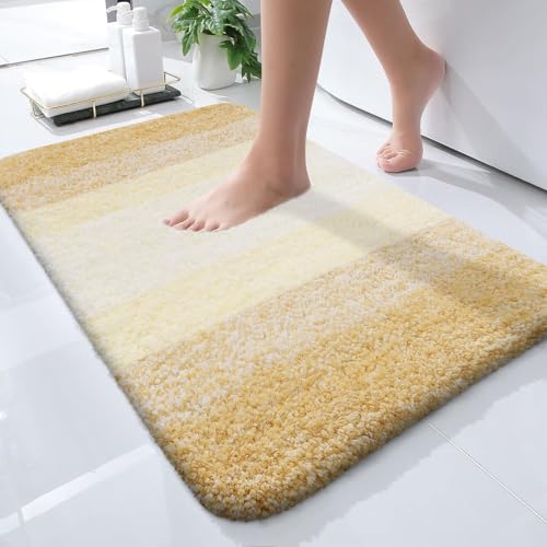 Small Bathroom Rugs 24x16 (24" X 16" / Light Yellow)