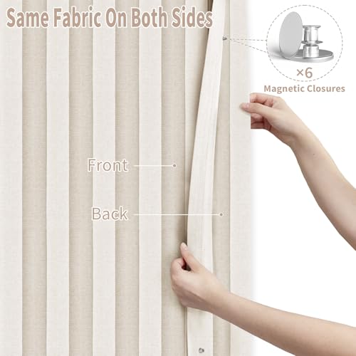 Closet Curtain for Open Closet & Doorway (Beige / 52"W x 78"L (Pack of 1))