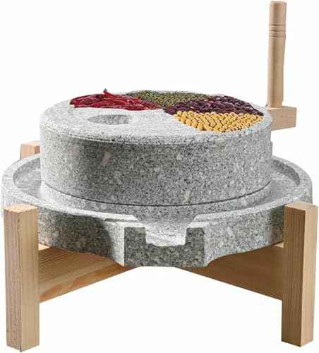 Artisan Handmade Granite Food Mill - Natural Stone Grinder for Grinding Nuts, SES, Corn, and Dry/Wet Foods - Perfect for Culinary Enthusiasts