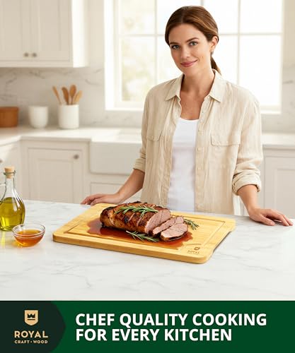 Wooden Cutting Boards for Kitchen Meal Prep & Serving (1-Piece / Natural)