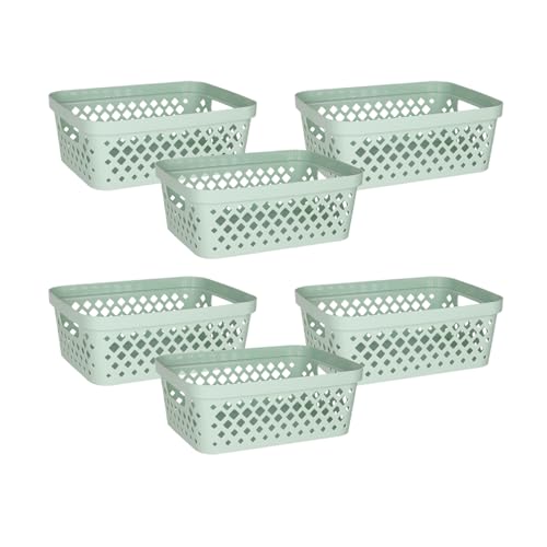 Plastic Storage Basket Set (Sage / 2 Gallon)