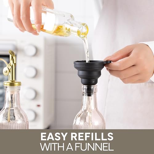 Glass Olive Oil Bottle Dispenser (Fluted / Brown)