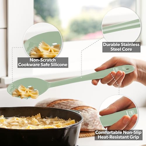 DI ORO Silicone Cooking Spoons (Sage)