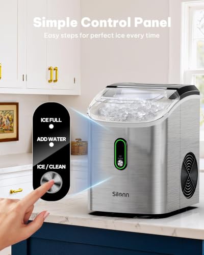 Nugget Ice Maker Countertop (Stainless Steel-PRO / 33 lbs)