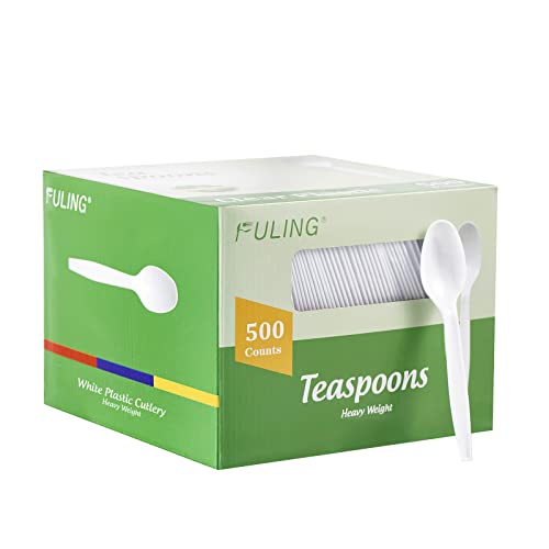 500 Count Heavy Duty White Plastic Tea Spoons Disposable Cutlery Party Utensils Heavyweight (tspoon)