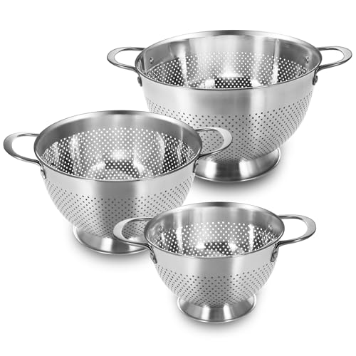 Stainless Steel Colander Set of 3 (1.5/3/5 QT)