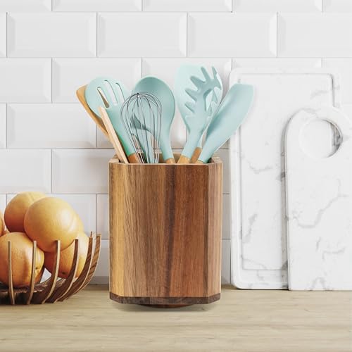 Acacia Wood Utensil Holder (1 Pack)