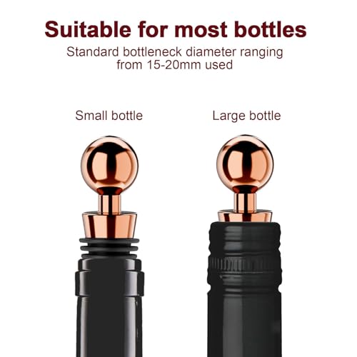 Wine Stoppers for Wine Bottles 6Pcs Vacuum Wine Bottle Stopper with Silicone Reusable Wine Corks (3 Count)