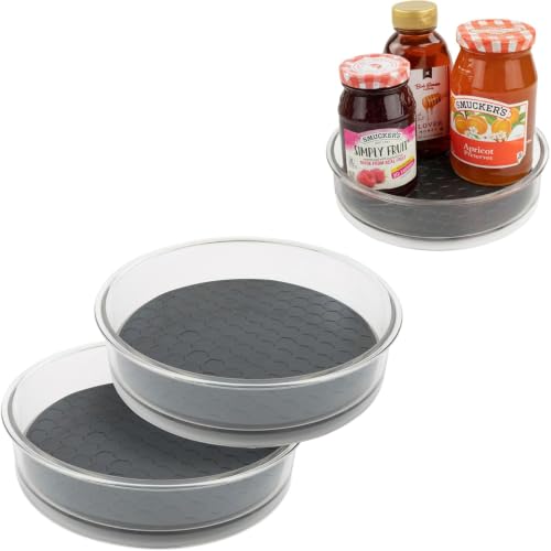 Small Lazy Susan Organizer 7in for Cabinets Refrigerator Pantry Table Pack of 2 (Small)