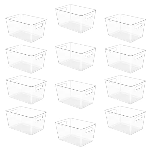 12 Pack Clear Storage Bins (L(11.2"L x 7.5"W x 6"H))