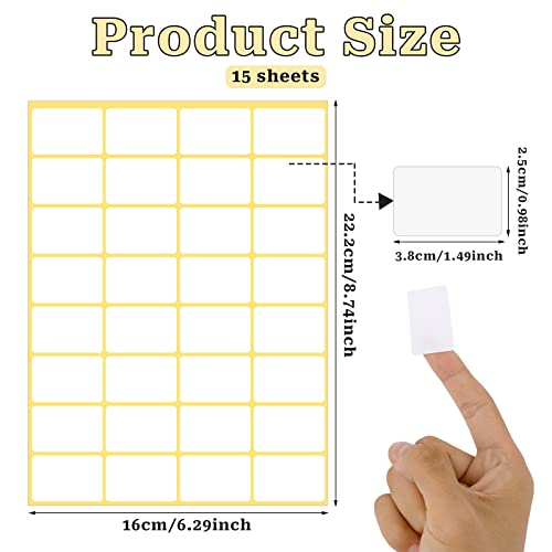480 Pcs White Blank Labels Self Adhesive Library Book Spine Labels 1" x 1.5" Mailing Address Label Stickers Small Barcode Labels for Laser (480 Count)
