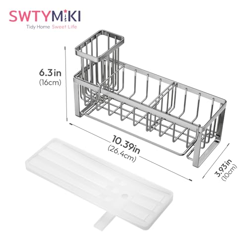 Sponge Holder for Kitchen Sink (Silver-large / Large)