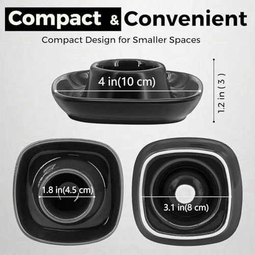 Soft Boiled Egg Cups (4 Pack / Square Style, Black)
