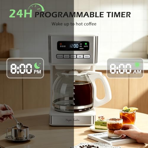 Programmable Coffee Makers 12 Cup (White)