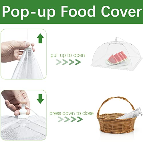 Mesh Food Covers for Outdoors (2 Extra Large (40x24 in) & 8 Large (17x17 in))
