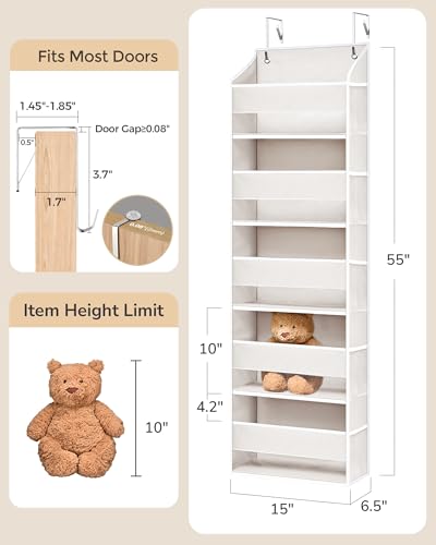 2 Pack 5 tier Over the Door Organizer Beige (Beige / 2 Pack-5 Tier)