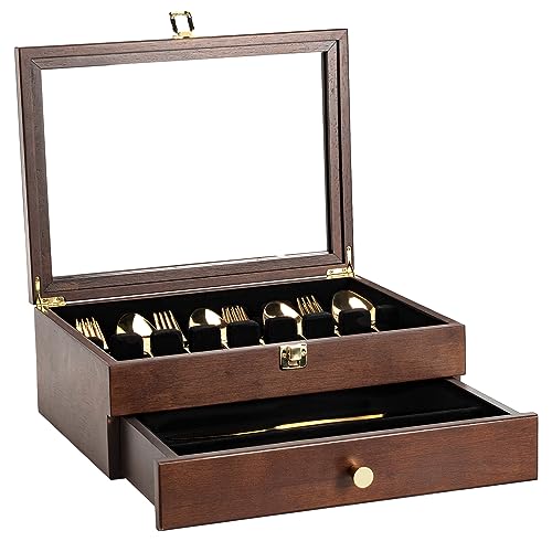 Silverware Box (2 Layer Walnut)