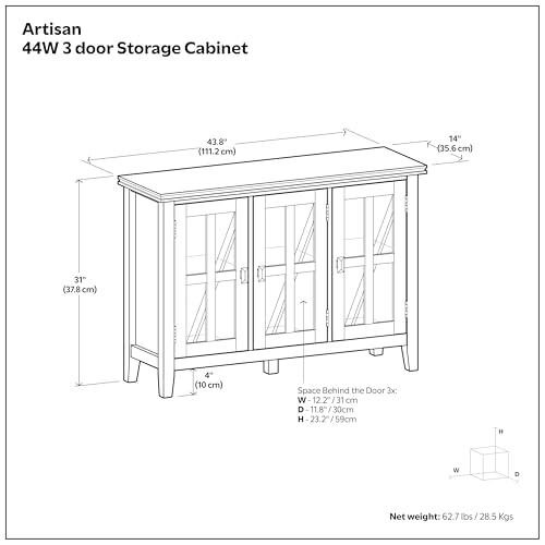 Artisan 44" Wide Solid Wood Cabinet in Russet Brown (Russet Brown / 44 inch)