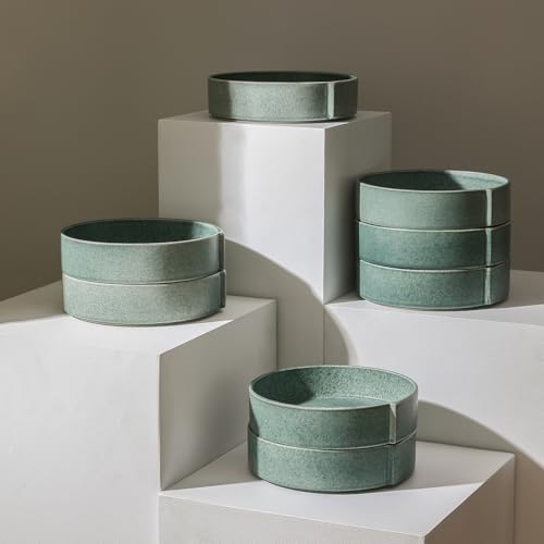 Bao 4 Piece Pasta Bowl Set Stoneware (Green / 4-Piece - Pasta Bowl)