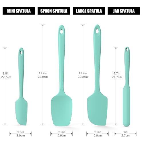 600°F Heat Resistant Silicone Spatula Scrapers (4 Count)