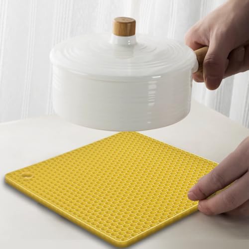 Silicone Square Trivets Mat (Yellow)