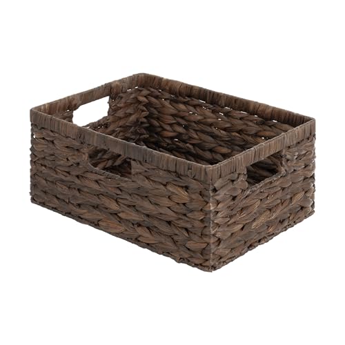 Wicker Storage Baskets (Brown (Water Hyacinth) / 15"L x 11"W x 6¾"H)