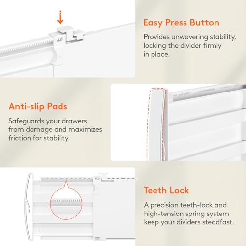5" Tall Drawer Dividers (5"H, 11.5-18.5"L)