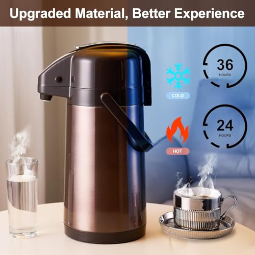 Coffee Dispenser with Pump (2PCS-Gold Brown)