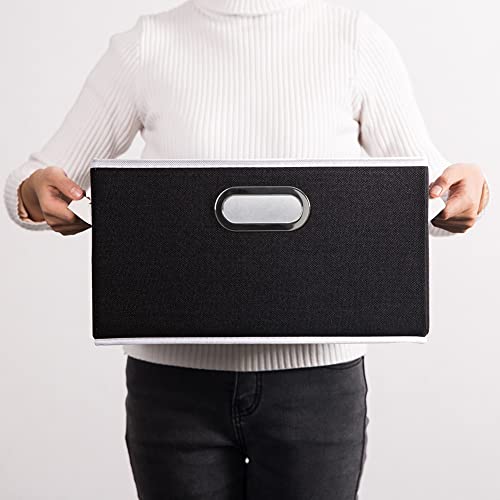 Large Collapsible Storage Bins for Closet [5 (Black / Large(5-Pack))