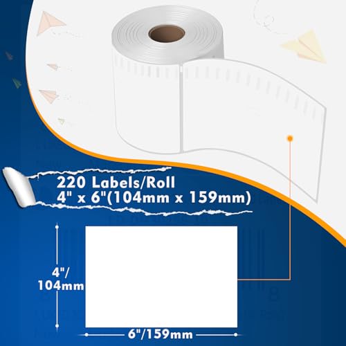 L Liked 220 4"x 6" Thermal Shipping Labels Replacement for DYMO 1744907 (220 Count)