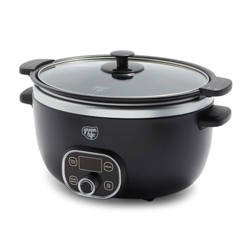 8QT Ceramic Nonstick Slow Cooker (Black / 8 Quarts)