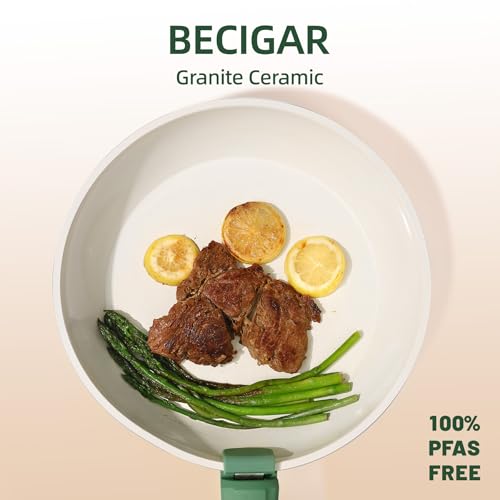23pcs Ceramic Pots and Pans Set (Green 23 Pcs)